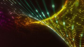 Vibrant Multicolor Digital Particle Wave Animation video