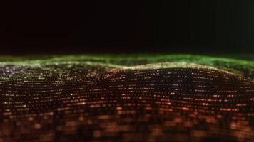 Dynamic Abstract Green and Orange Digital Wave Background video