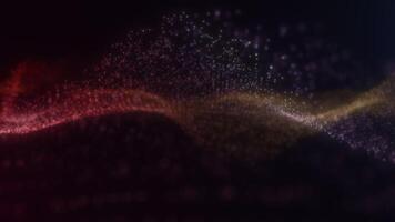 Glowing Abstract Particle Wave with Red and Gold Tones video