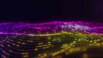 Dynamic Purple and Yellow Particle Wave Background video