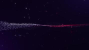White and Red Particle Wave on Dark Background video