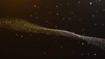 Golden and White Particle Wave Motion Background video