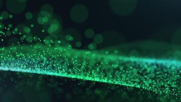 Green and Cyan Particle Wave Motion Background video