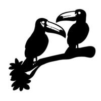 The Toucan silhouette of standing bird . vector