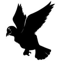 Pigeon bird silhouette of standing bird . vector