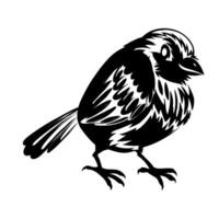 The Sparrow silhouette of standing bird . vector