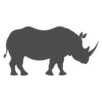 A powerful rhinoceros silhouette, highlighting its iconic horn and sturdy build, symbolizing strength, resilience, and untamed nature. vector