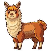 a cartoon llama standing in front of a white background vector