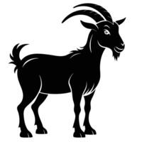 goat black silhouette on white background vector