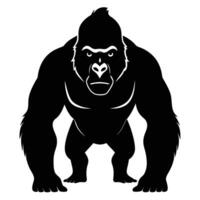 gorilla silhouette on white background vector