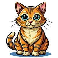 a cartoon cat with big eyes and a big nose vector