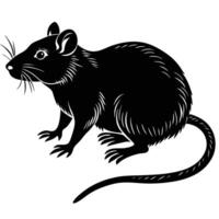 a black rat on a white background vector