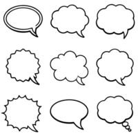a set of speech bubbles with different shapes vector