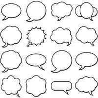 a set of speech bubbles with different shapes vector