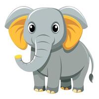an elephant with yellow ears and a big head vector
