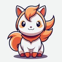 a cartoon cat with orange hair and a white collar vector