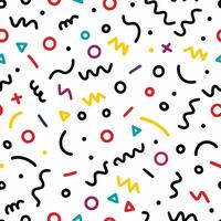 seamless pattern with colorful shapes and lines vector