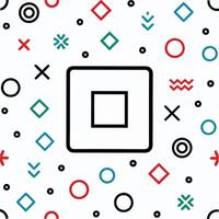 a square with colorful geometric shapes on a white background vector