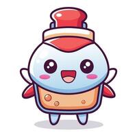 a cartoon character with a red hat and a smile vector