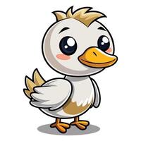 cartoon duck with big eyes and a white beak vector