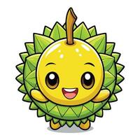 a cartoon durian fruit character with a smile vector