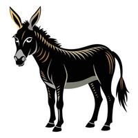 a donkey is standing in front of a white background vector