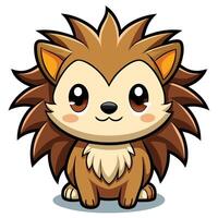 a hedgehog character with big eyes and a big nose vector