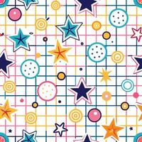 a colorful pattern with stars and circles vector