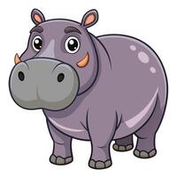 cartoon hippo with big horns and a big nose vector