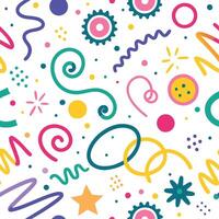 seamless pattern with colorful shapes and lines vector