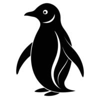 a penguin is shown in a black and white silhouette vector
