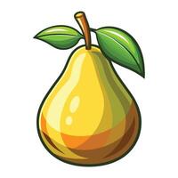 a pear with leaves on it vector