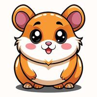 cartoon hamster with big eyes and big ears vector