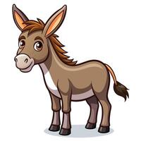 a cartoon donkey standing on a white background vector