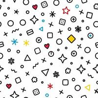 a pattern with various shapes and symbols vector
