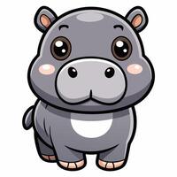 a cartoon hippo with big eyes and a big nose vector