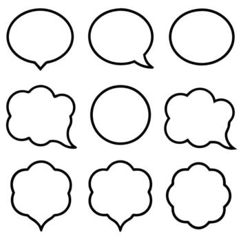 a set of speech bubbles with different shapes vector