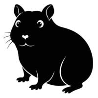 a black and white illustration of a hamster vector