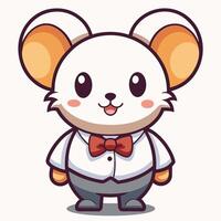 a cartoon mouse wearing a bow tie and a shirt vector