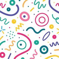 seamless pattern with colorful shapes and lines vector