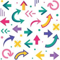 colorful arrows and arrows on a white background vector