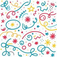 a colorful pattern with swirls and stars vector