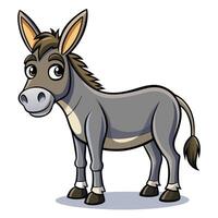 a cartoon donkey standing on a white background vector
