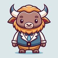 cartoon character of a bull in a suit vector