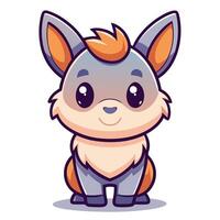 a cartoon fox with orange ears and a big nose vector