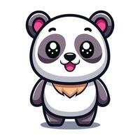 a cartoon panda bear with a bandana on its head vector