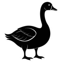 a black goose on a white background vector