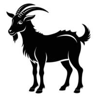 goat silhouette on white background vector