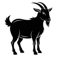 goat silhouette on white background vector