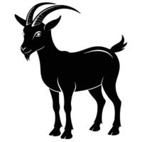 goat silhouette on white background vector